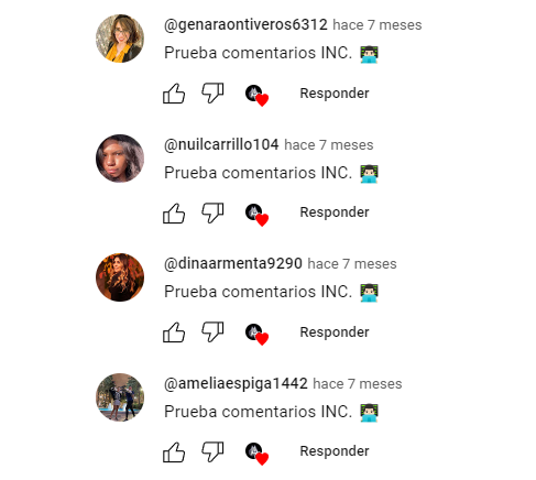 Comentarios YouTube